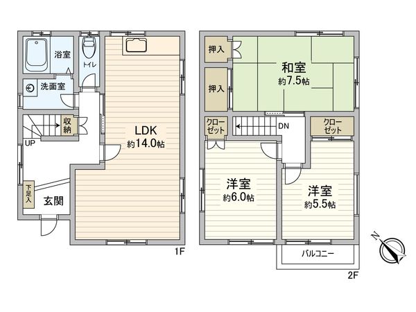 藤沢市本藤沢2丁目 戸建 間取図(平面図) 藤沢市本藤沢2丁目 戸建 間取図(平面図)