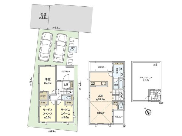 藤沢市本鵠沼5丁目 新築戸建 1号棟 間取図(平面図) 藤沢市本鵠沼5丁目 新築戸建 1号棟 間取図(平面図)