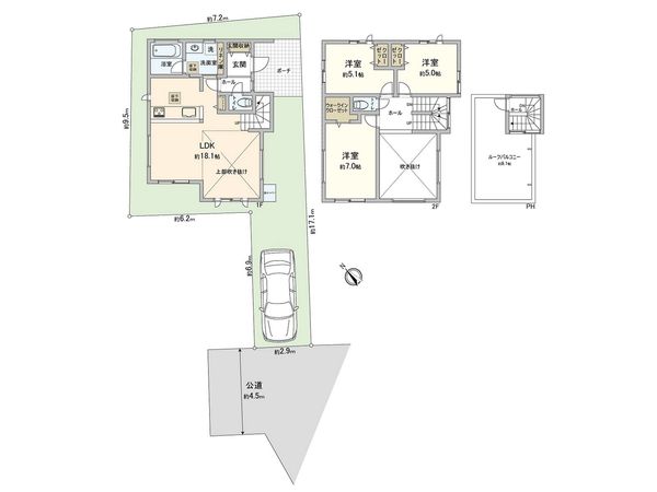 藤沢市本鵠沼5丁目 新築戸建 A号棟 間取図(平面図) 藤沢市本鵠沼5丁目 新築戸建 A号棟 間取図(平面図)