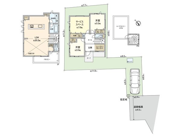 藤沢市本鵠沼5丁目 新築戸建 B号棟 間取図(平面図) 藤沢市本鵠沼5丁目 新築戸建 B号棟 間取図(平面図)