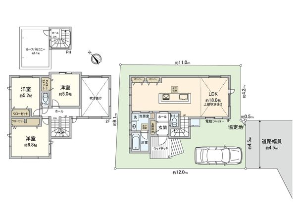 藤沢市本鵠沼5丁目 新築戸建 C号棟 間取図(平面図) 藤沢市本鵠沼5丁目 新築戸建 C号棟 間取図(平面図)