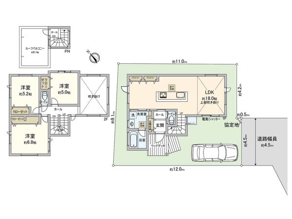 藤沢市本鵠沼5丁目 新築戸建 C号棟 間取図(平面図) 藤沢市本鵠沼5丁目 新築戸建 C号棟 間取図(平面図)