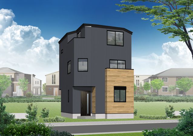 藤沢市片瀬3丁目 新築戸建 1号棟 外観パース図 藤沢市片瀬3丁目 新築戸建 1号棟 外観パース図