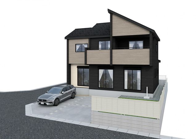 藤沢市本藤沢5丁目 新築戸建 1号棟 外観パース図 藤沢市本藤沢5丁目 新築戸建 1号棟 外観パース図
