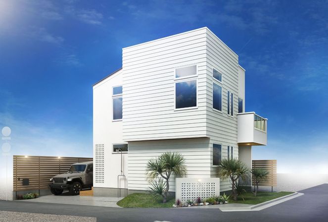 藤沢市鵠沼海岸5丁目 新築戸建 外観パース図