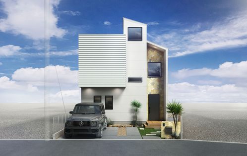 藤沢市本鵠沼1丁目 新築戸建 外観パース図
