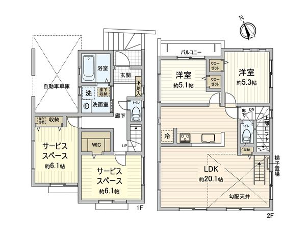 藤沢市川名 新築戸建 1号棟 間取図(平面図)