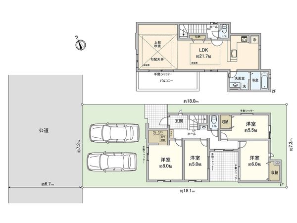 藤沢市鵠沼海岸4丁目 新築戸建 2号棟 間取図(平面図) 藤沢市鵠沼海岸4丁目 新築戸建 2号棟 間取図(平面図)
