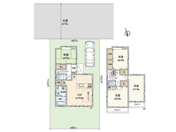 藤沢市柄沢 戸建 間取図(平面図) 間取図(平面図)