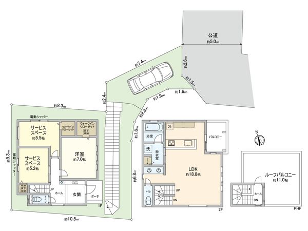 藤沢市片瀬4丁目 新築戸建 3号棟 間取図(平面図) 間取図(平面図)