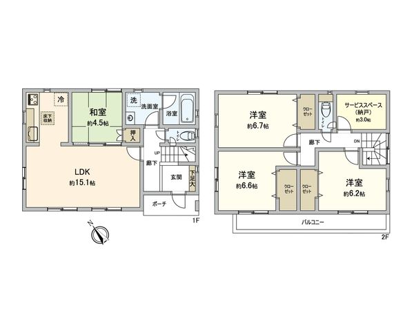 藤沢市藤沢4丁目 戸建 間取図(平面図) 間取図(平面図)