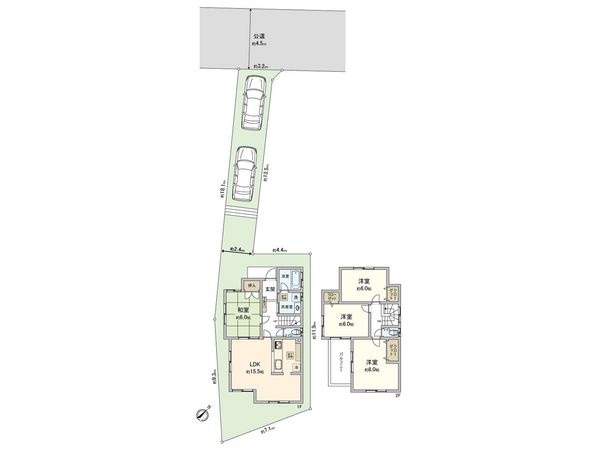 藤沢市鵠沼海岸6丁目 戸建 間取図(平面図) 間取図(平面図)