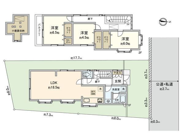 鎌倉市津西2丁目 戸建 間取図(平面図) 鎌倉市津西2丁目 戸建 間取図(平面図)
