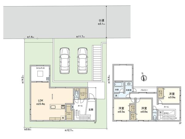 鎌倉市腰越1丁目 新築戸建 間取図(平面図) 鎌倉市腰越1丁目 新築戸建 間取図(平面図)