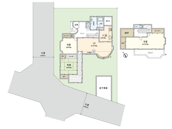 鎌倉市津 戸建 間取図(平面図)