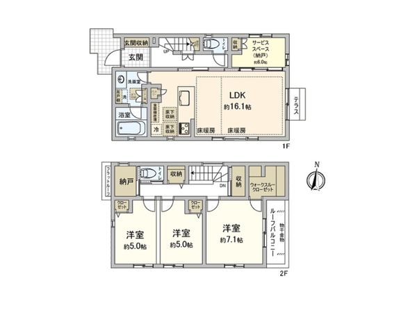 藤沢市鵠沼橘2丁目 新築戸建 11号棟 間取図(平面図) 藤沢市鵠沼橘2丁目 新築戸建 11号棟 間取図(平面図)