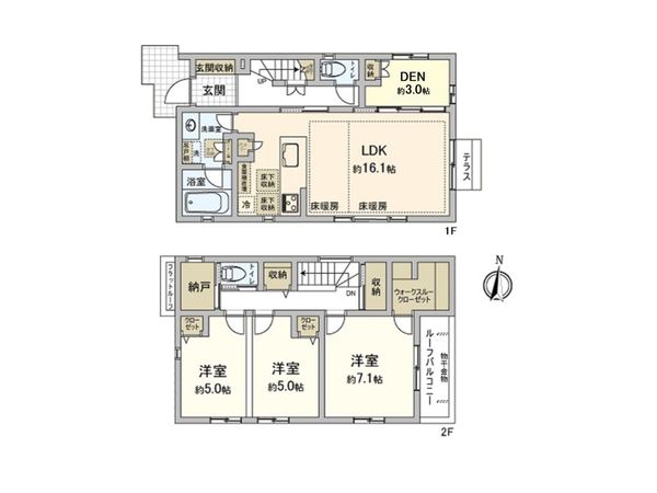 藤沢市鵠沼橘2丁目 新築戸建 11号棟 間取図(平面図) 藤沢市鵠沼橘2丁目 新築戸建 11号棟 間取図(平面図)