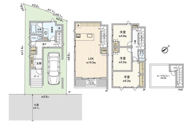 鎌倉市腰越4丁目 新築戸建 A号棟 間取図(平面図) 鎌倉市腰越4丁目 新築戸建 A号棟 間取図(平面図)