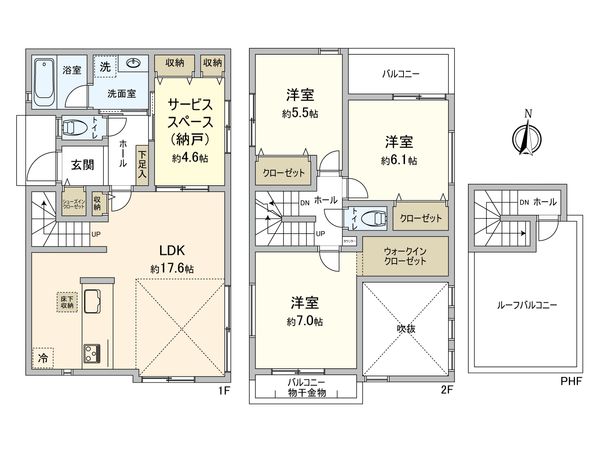 鎌倉市津西2丁目 新築戸建 B号棟 間取図(平面図)