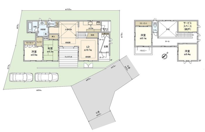 藤沢市鵠沼海岸5丁目 戸建 間取図(平面図)