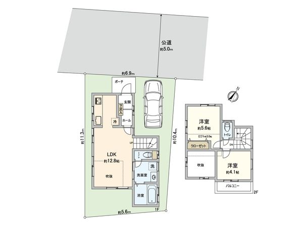 藤沢市渡内2丁目 戸建 間取図(平面図)