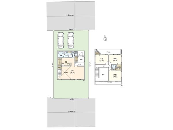 藤沢市片瀬山1丁目 新築戸建 1号棟 間取図(平面図)