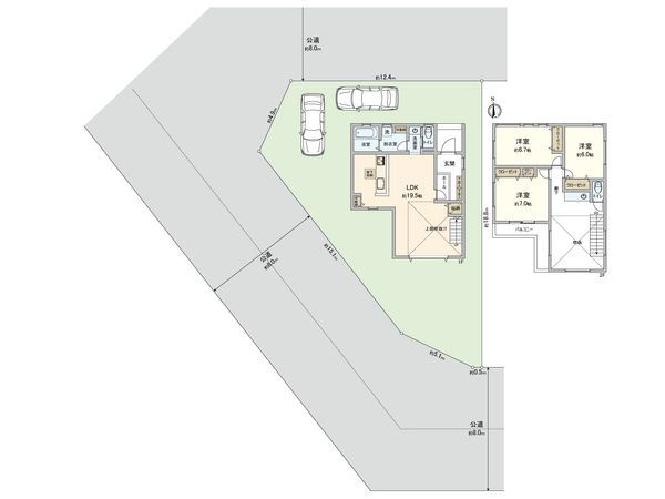 藤沢市片瀬山1丁目 新築戸建 2号棟 間取図(平面図)