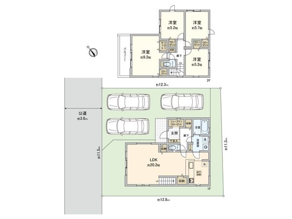 藤沢市善行6丁目 新築戸建 1号棟 間取図(平面図)