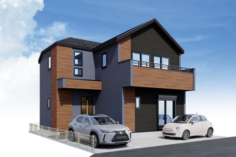 藤沢市本藤沢3丁目 新築戸建 1号棟 外観パース図