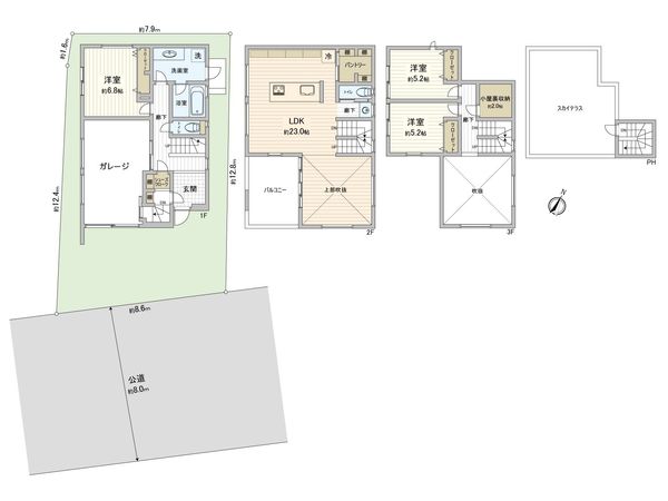 鎌倉市腰越3丁目 戸建 間取図(平面図)