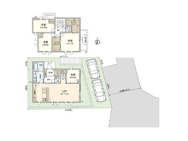 藤沢市並木台1丁目 1号棟 間取図(平面図)