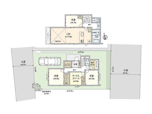 藤沢市みその台 新築戸建 1号棟 間取図(平面図) 藤沢市みその台 新築戸建 1号棟 間取図(平面図)