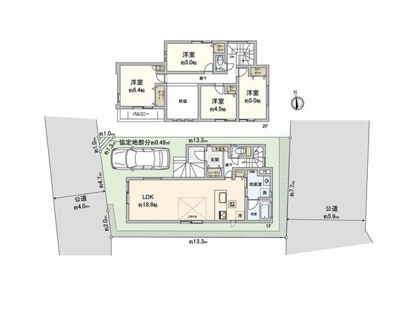 藤沢市みその台 新築戸建 2号棟 間取図(平面図) 藤沢市みその台 新築戸建 2号棟 間取図(平面図)