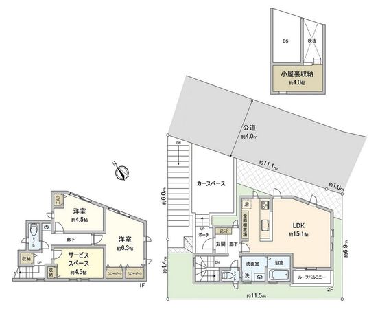 藤沢市大鋸 戸建 A号棟 間取図(平面図) 藤沢市大鋸 戸建 A号棟 間取図(平面図)