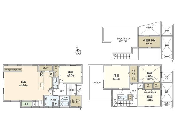 藤沢市片瀬2丁目 新築戸建 2号棟 間取図(平面図)