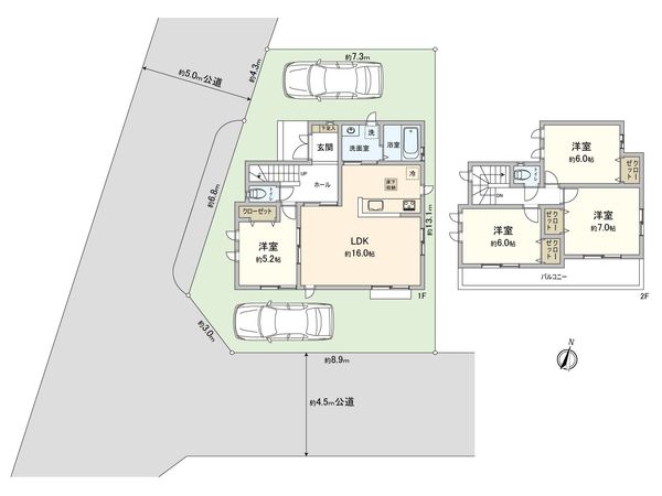 藤沢市鵠沼神明4丁目 新築戸建 C号棟 間取図(平面図) 藤沢市鵠沼神明4丁目 新築戸建 C号棟 間取図(平面図)