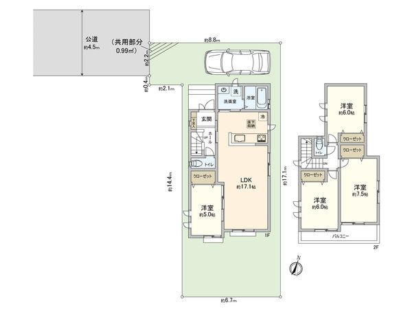 藤沢市鵠沼神明4丁目 新築戸建 I号棟 間取図(平面図) 藤沢市鵠沼神明4丁目 新築戸建 I号棟 間取図(平面図)