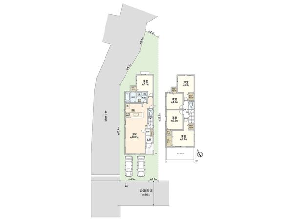 藤沢市本鵠沼4丁目 新築戸建 1号棟 間取図(平面図) 藤沢市本鵠沼4丁目 新築戸建 1号棟 間取図(平面図)