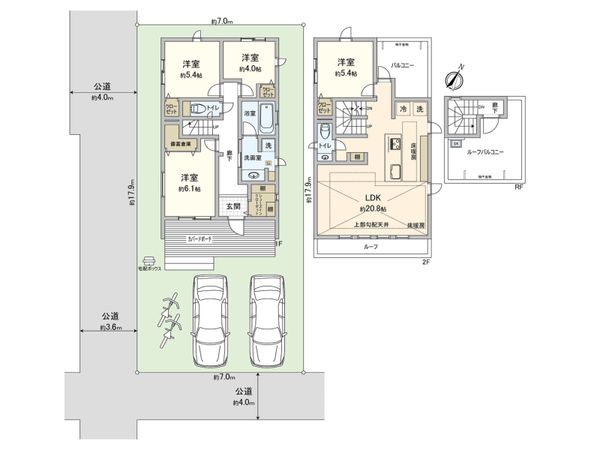 藤沢市片瀬海岸3丁目 新築戸建 間取図(平面図) 藤沢市片瀬海岸3丁目 新築戸建 間取図(平面図)