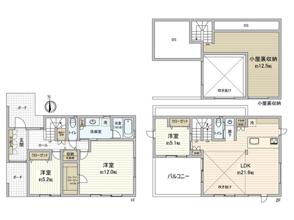 藤沢市片瀬山3丁目 新築戸建 間取図(平面図) 藤沢市片瀬山3丁目 新築戸建 間取図(平面図)