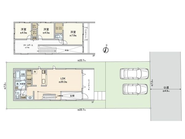 鎌倉市西鎌倉2丁目 新築戸建 A号棟 間取図(平面図) 鎌倉市西鎌倉2丁目 新築戸建 A号棟 間取図(平面図)