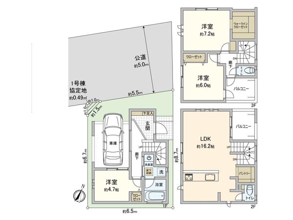 藤沢市弥勒寺1丁目 新築戸建 1号棟 間取図(平面図) 藤沢市弥勒寺1丁目 新築戸建 1号棟 間取図(平面図)