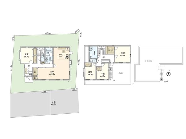 藤沢市本藤沢3丁目 戸建 間取図(平面図) 藤沢市本藤沢3丁目 戸建 間取図(平面図)