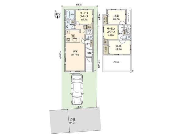 藤沢市本鵠沼1丁目 新築戸建 3号棟 間取図(平面図) 藤沢市本鵠沼1丁目 新築戸建 3号棟 間取図(平面図)