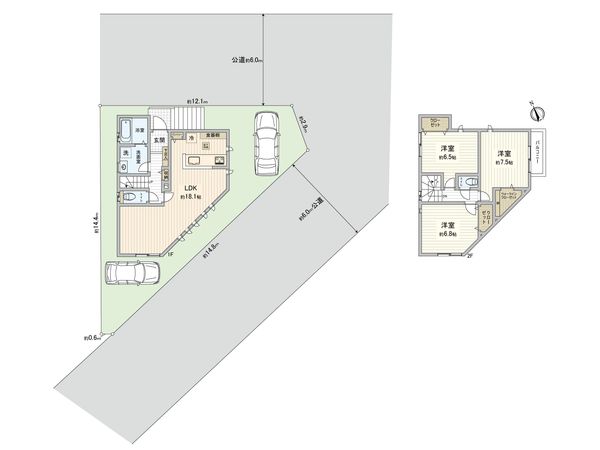 藤沢市白旗1丁目 新築戸建 1号棟 間取図(平面図) 藤沢市白旗1丁目 新築戸建 1号棟 間取図(平面図)