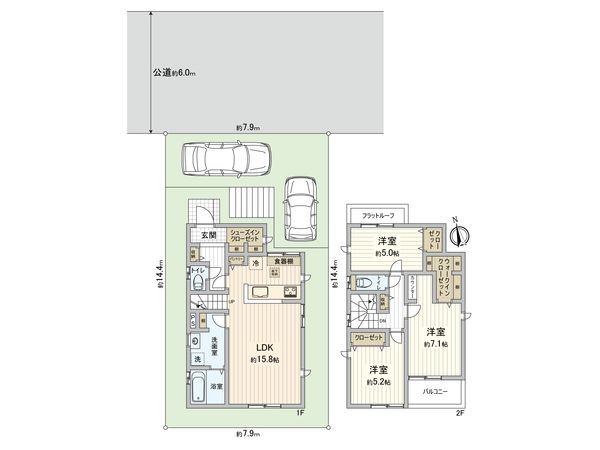 藤沢市白旗1丁目 新築戸建 3号棟 間取図(平面図) 藤沢市白旗1丁目 新築戸建 3号棟 間取図(平面図)