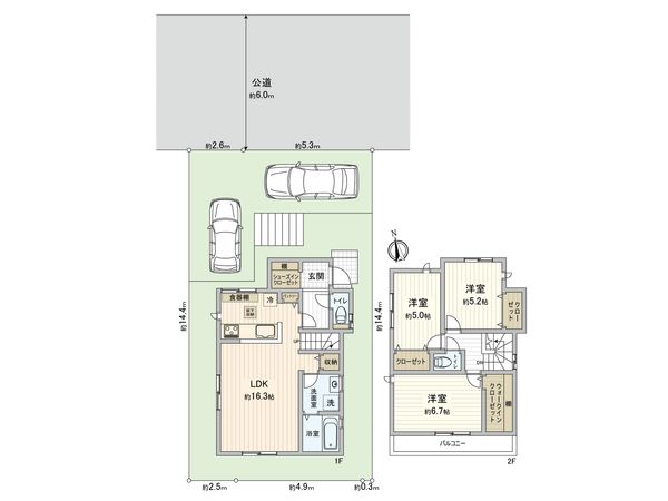 藤沢市白旗1丁目 新築戸建 4号棟 間取図(平面図) 藤沢市白旗1丁目 新築戸建 4号棟 間取図(平面図)