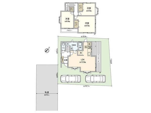 藤沢市鵠沼藤が谷4丁目 戸建 間取図(平面図) 藤沢市鵠沼藤が谷4丁目 戸建 間取図(平面図)