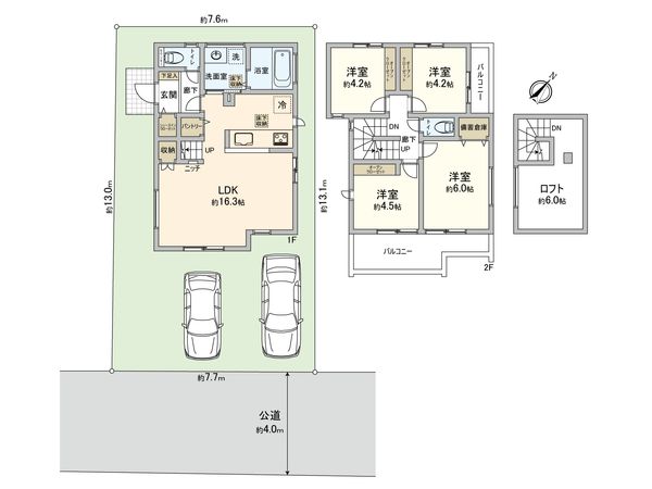 藤沢市鵠沼藤が谷4丁目 新築戸建 1号棟 間取図(平面図) 藤沢市鵠沼藤が谷4丁目 新築戸建 1号棟 間取図(平面図)