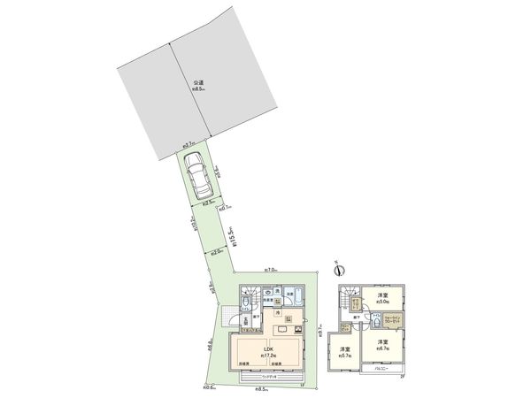 藤沢市鵠沼海岸3丁目 新築戸建 2号棟 間取図(平面図) 藤沢市鵠沼海岸3丁目 新築戸建 2号棟 間取図(平面図)
